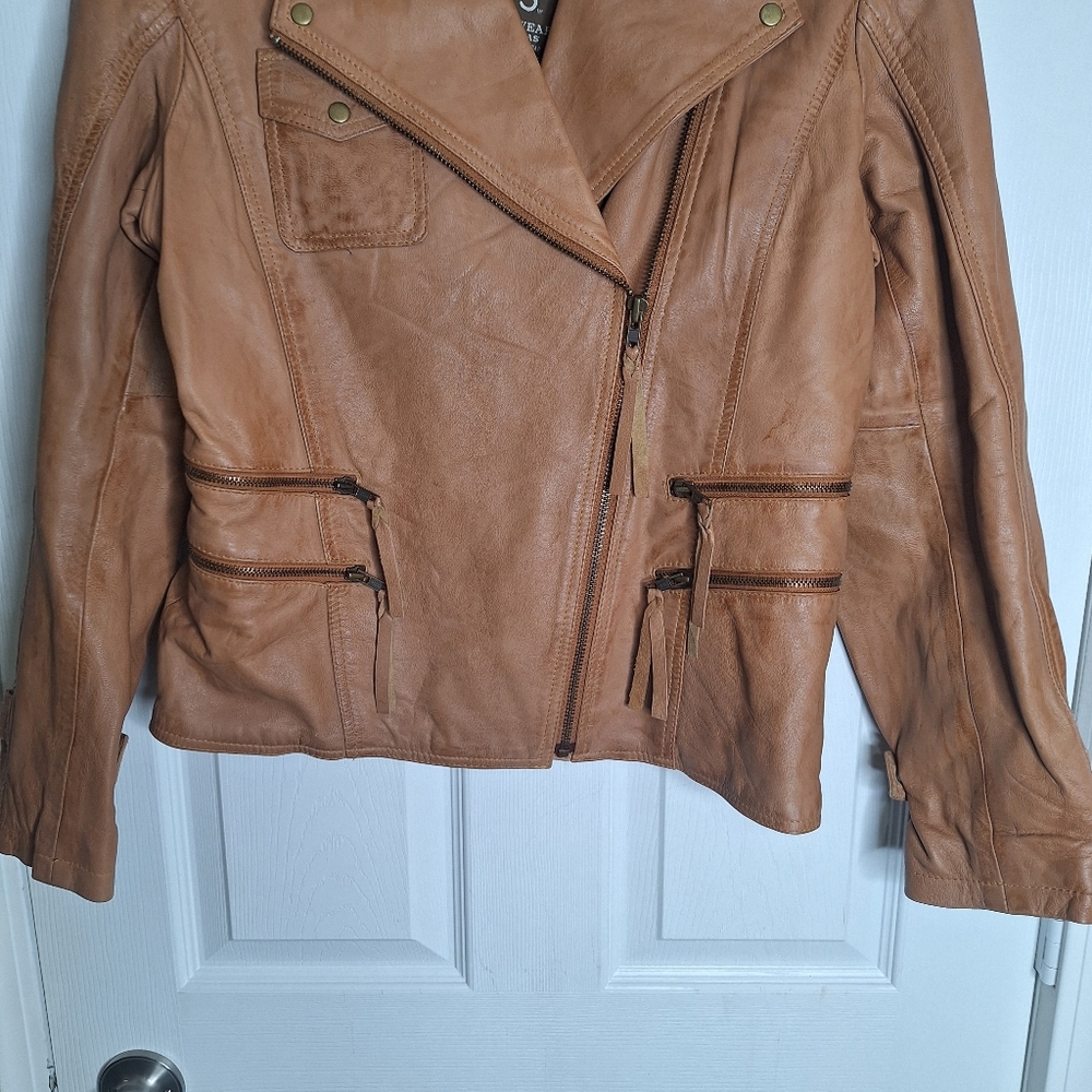 STS Ranchwear Tan Leather Moto Jacket - Picture 3 of 6